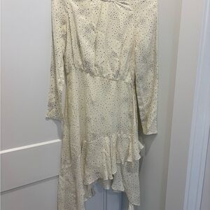Maje Elegant Cream Long Sleeve Dress